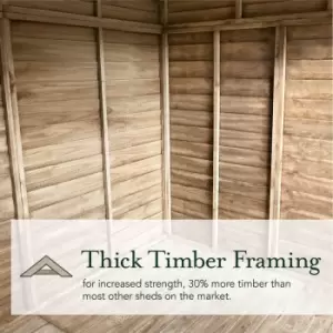 Image of Forest Garden Overlap Pressure Treated 10' x 20' Apex Shed - No Window Double Door
