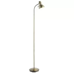 Image of Endon Amalfi - LED 1 Light Floor Lamp Antique Brass, Gloss White Paint, GU10