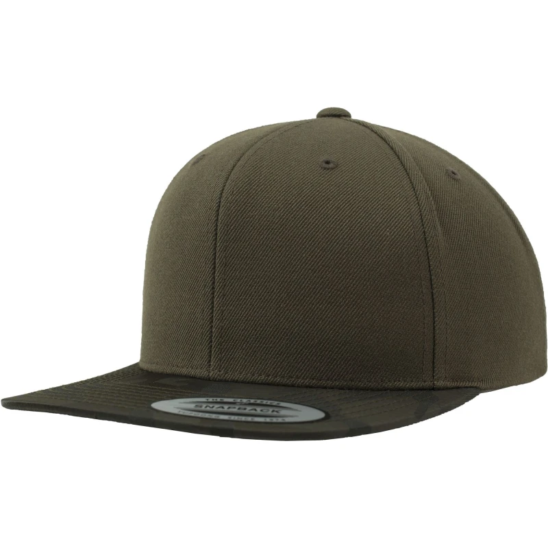 Image of Flexfit Flexfit Camo Visor Snapback Cap Pack of 2 in Olive Olive One Size Unisex 5059269091323
