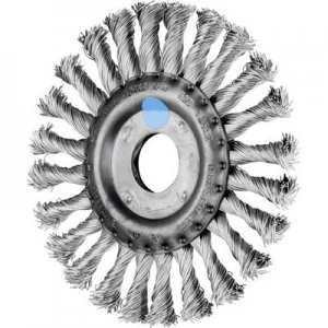 Image of PFERD HORSE round brush zopft 125 x 28mm wire thickness 0.5mm With hole 22.2 43303008