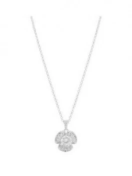 image of Simply Silver Sterling Silver Baguette Flower Pendant