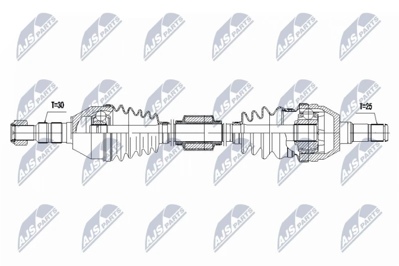 Image of NTY NPW-PL-168 Drive shaft 6-Speed Manual Transmission, Front Axle Right Drive Shaft (13)