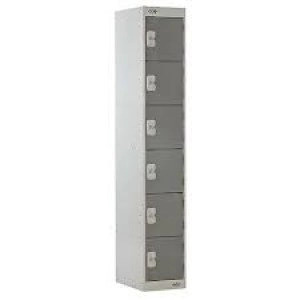 image of Six Compartment Locker D300mm Dark Grey Door MC00033