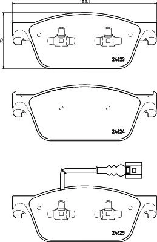 Image of HELLA Brake pad set HELLA 8DB 355 014-981