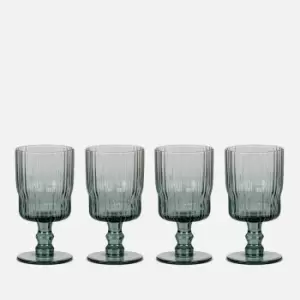 image of Nkuku Fali Wine Glass - Blue - Set of 4