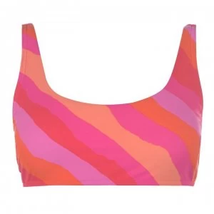 image of Figleaves Sao Paulo Stripe Crop Bikini Top - Pink