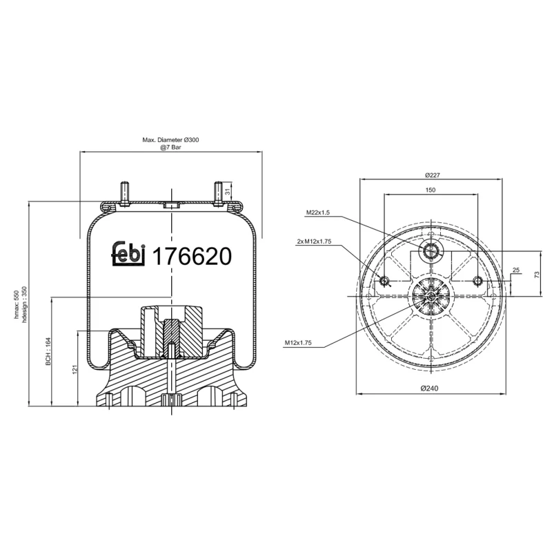 Image of Boot, air suspension FEBI BILSTEIN 176620