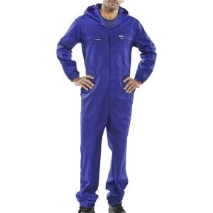 image of Super Click Workwear Hooded Boilersuit Royal Blue Size 36 Ref