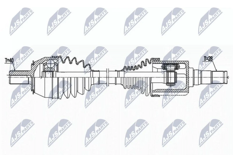 Image of NTY NPW-VV-143 Drive shaft Automatic Transmission, Front Axle Left Drive Shaft (13)