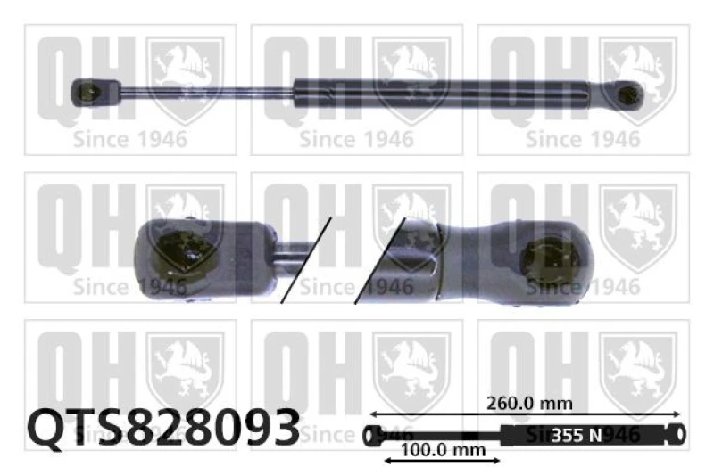 Image of QUINTON HAZELL Bonnet strut QUINTON HAZELL QTS828093
