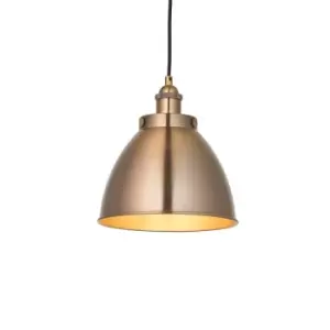 Image of Franklin Single Pendant Ceiling Lamp, Antique Brass Plate