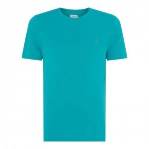 Image of Farah Vintage Denny Marl T Shirt - Turq Marl 347