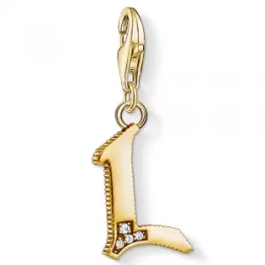 image of THOMAS SABO Gold Plated Cubic Zirconia L Charm 1618-414-39