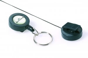 Image of Durable Badge Reel Keyring Charcoal Pack of 10 822258