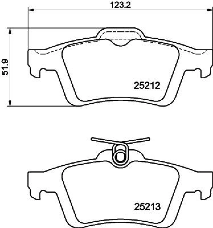 Image of HELLA Brake pad set HELLA 8DB 355 015-761