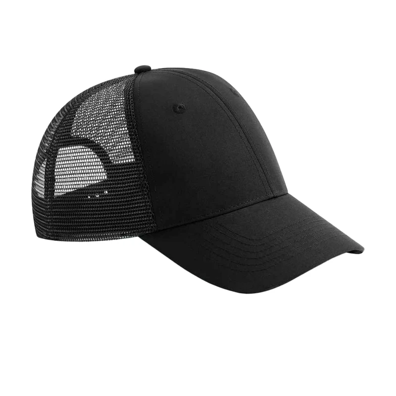 Image of Beechfield Beechfield Men 6 Panel Trucker Cap in Black One Size Male 5063107776525