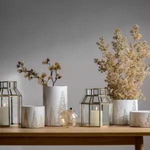 Image of Gallery Interiors Forest Vase White & Gold