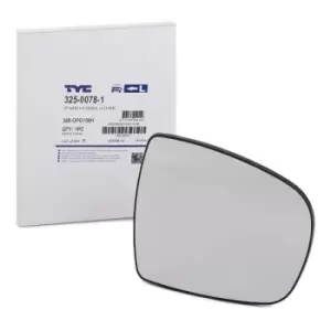 Image of TYC Wing Mirror Glass OPEL,RENAULT,NISSAN 325-0078-1 7701050267,91159939,9636600QAH 4408323,91159939,7701050267