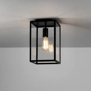 Image of 1 Light Outdoor Flush Ceiling Light Textured Black, E27