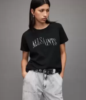 Image of AllSaints Womens Revo Mic T-Shirt, Black, Size: XS