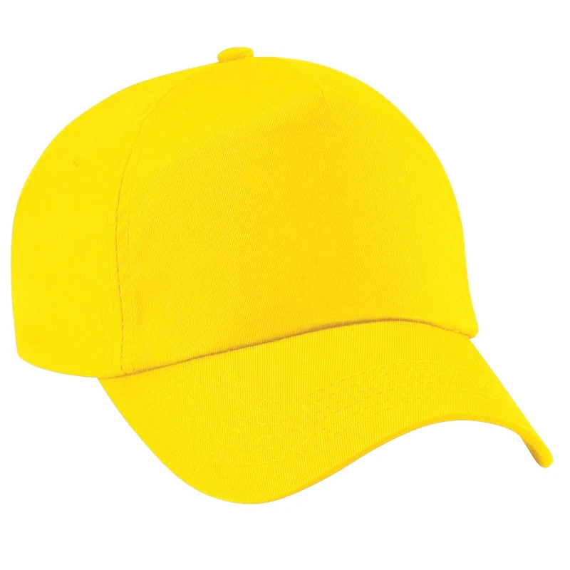 Image of Beechfield Beechfield Men Plain Original 5 Panel Baseball Cap Pack of 2 in Yellow Yellow One Size Male 5059269086916