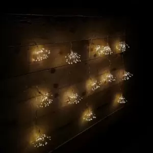 Image of 520 LED 13 x 90cm Fireworks Ball Curtain Lights on Clear Cable in Warm White