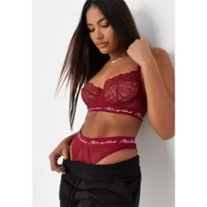 Missguided Lace Balconette Bra - Red