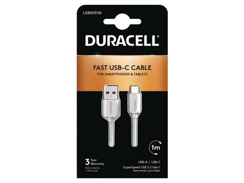 Image of Duracell 1M USB Type-C to USB 3.0 Cable