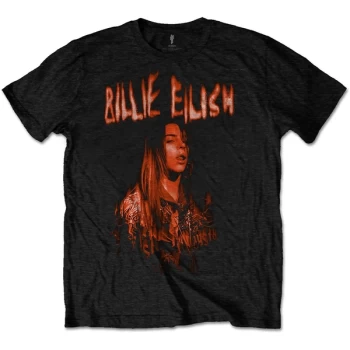 Image of Billie Eilish - Spooky Logo Unisex Large T-Shirt - Black