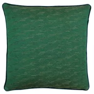 image of Highbury Jacquard Cushion Emerald/Gold, Emerald/Gold / 50 x 50cm / Cover Only