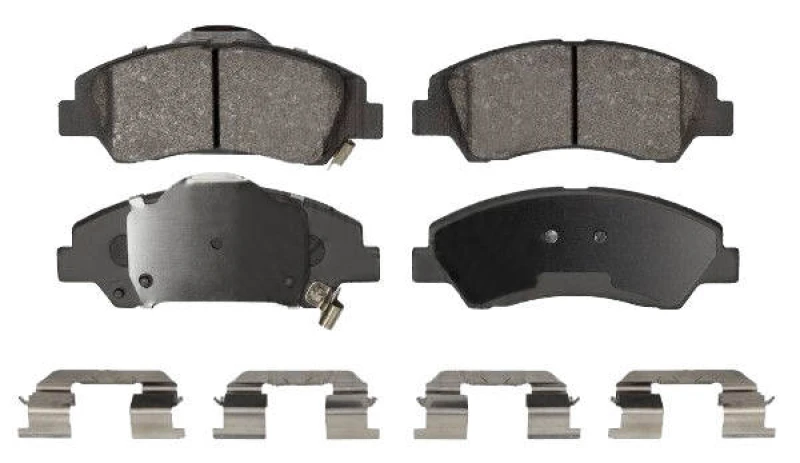 Image of Blue PRINT ADBP420143 Brake pad set Front Axle, with acoustic wear warning, with retaining spring holder, with anti-squeak plate Brake Pad Set,disc b