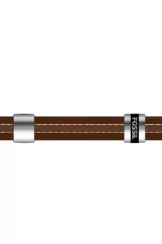 Image of Gents Fossil Jewellery Leather Essentials Bracelet