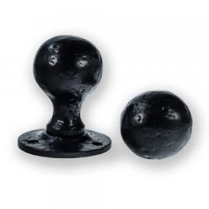 image of LocksOnline Antique Black Ball Shaped Rim Door Knob Set