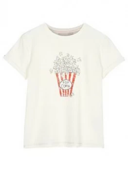 Image of Mintie by Mint Velvet Girls Popcorn Short Sleeve T-Shirt - Ivory, Size Age: 7-8 Years, Women
