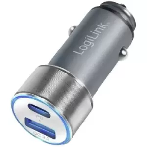 image of LogiLink LogiLink PA0252 USB charger Car Max. output current 3000 mA 2 x USB-C socket (Power Delivery), USB-A USB Power Delivery (USB-PD)