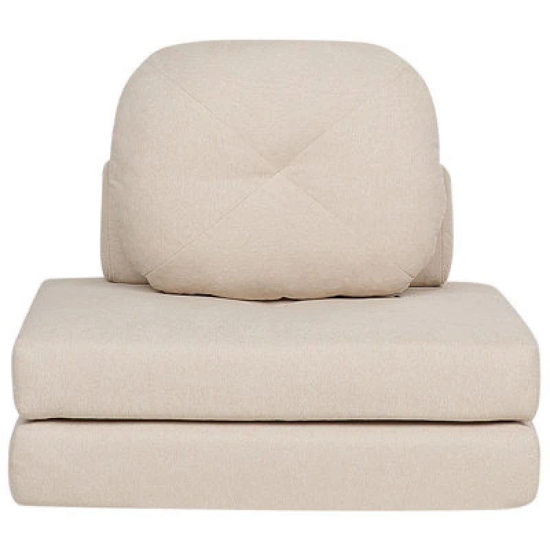 Image of Beliani Single Sofa Bed Olden Fabric Light Beige