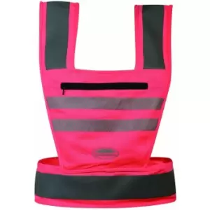 image of Weatherbeeta - Childrens/Kids Reflective Bib (L) (Hi Vis Pink) - Hi Vis Pink