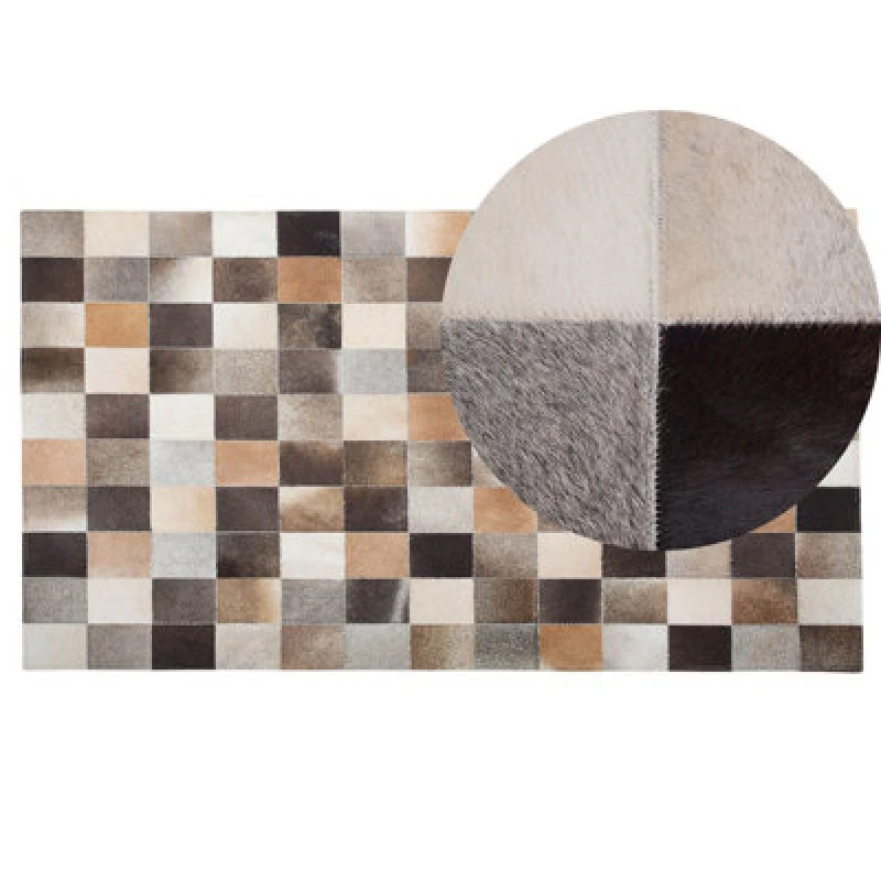 Image of Beliani Rug Soke Brown 200 X 300 Cm Leather