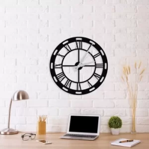Image of Roman Clock Black Decorative Metal Wall Clock