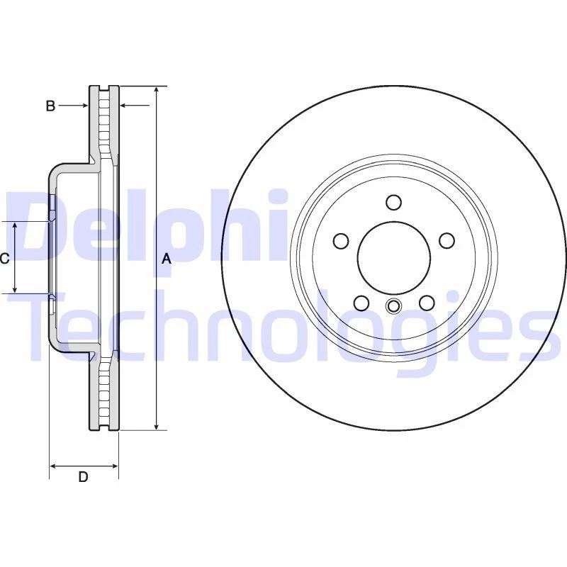 Image of DELPHI Brake disc DELPHI BG9158C