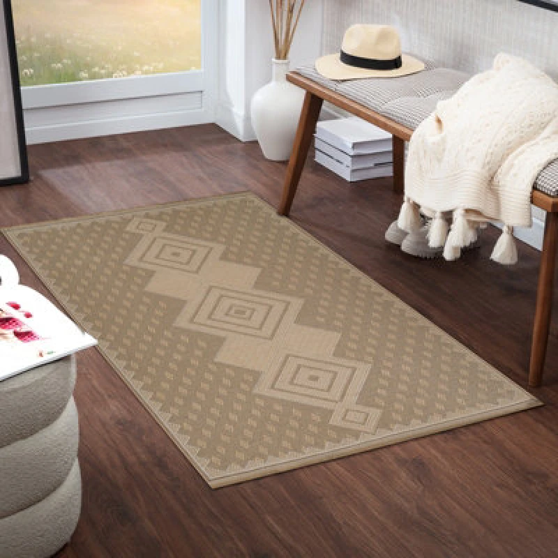 Image of Livabliss Cottage Tan Machine Washable Jute Oranos Runner Rug 79 X 152cm - Easy Care, Non Shedding, Ideal For Living Room & Bedroom