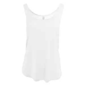 image of Bella Womens/Ladies Flowy Side Split Sleeveless Tank Top (XL) (White)