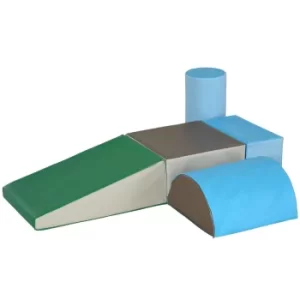 Image of Homcom 5 Piece Soft Play Blocks Assorted, Multi
