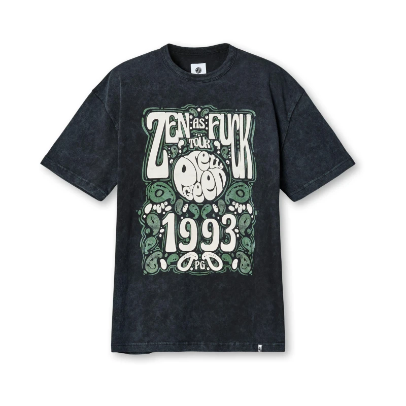 Image of Pretty Green Mens Zen Tour Graphic Regular Fit T-Shirt Black male Small