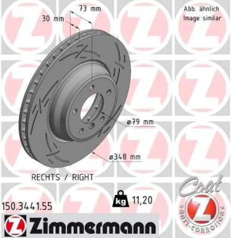 Image of ZIMMERMANN Brake disc ZIMMERMANN 150.3441.55