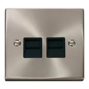 Image of Click Scolmore Deco 2 Gang Secondary Telephone Socket - VPSC126BK