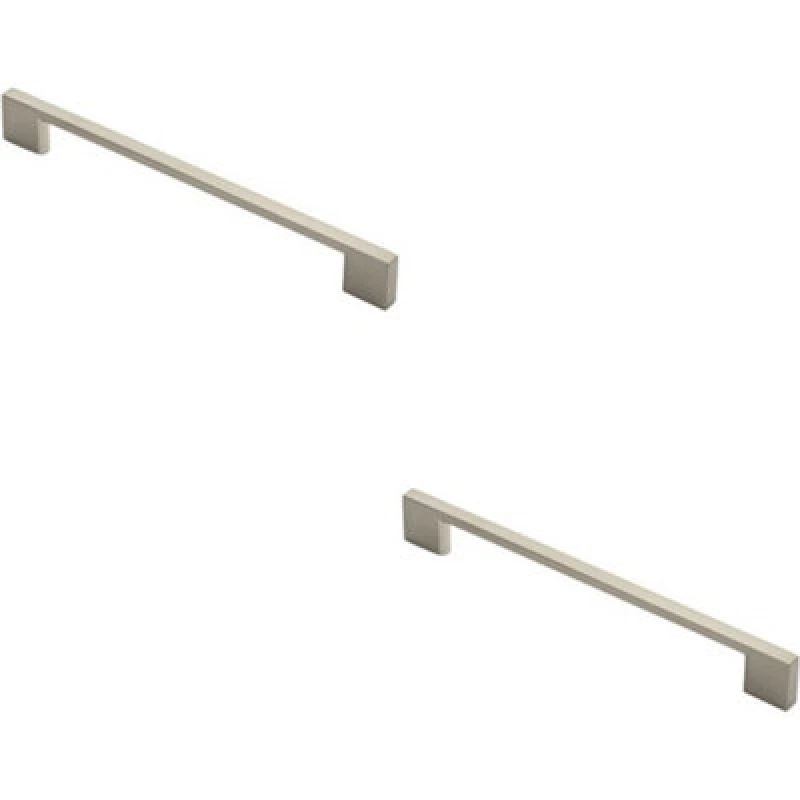 Image of Loops 2x Slim D Shape Pull Handle 220 x 8.5mm 192mm Fixing Centres Satin Nickel Metallics unisex