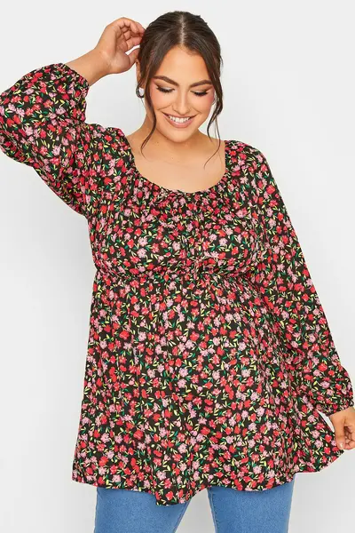 Image of Yours Printed Blouse Red