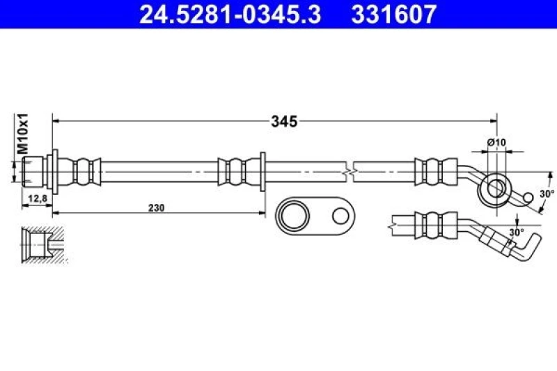 Image of Brake hose ATE 24.5281-0345.3