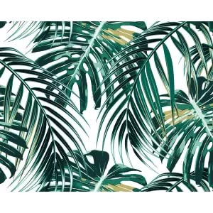 image of Origin Murals Tropical Leaves Emerald Wall Mural - 3.5m x 2.8m